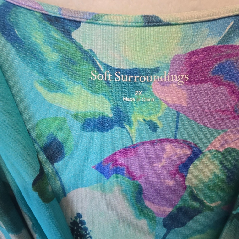 Soft Surroundings Floral Summer Maxi Dress Resort Boho Viscose Garden Stretch 2X - Picture 7 of 10